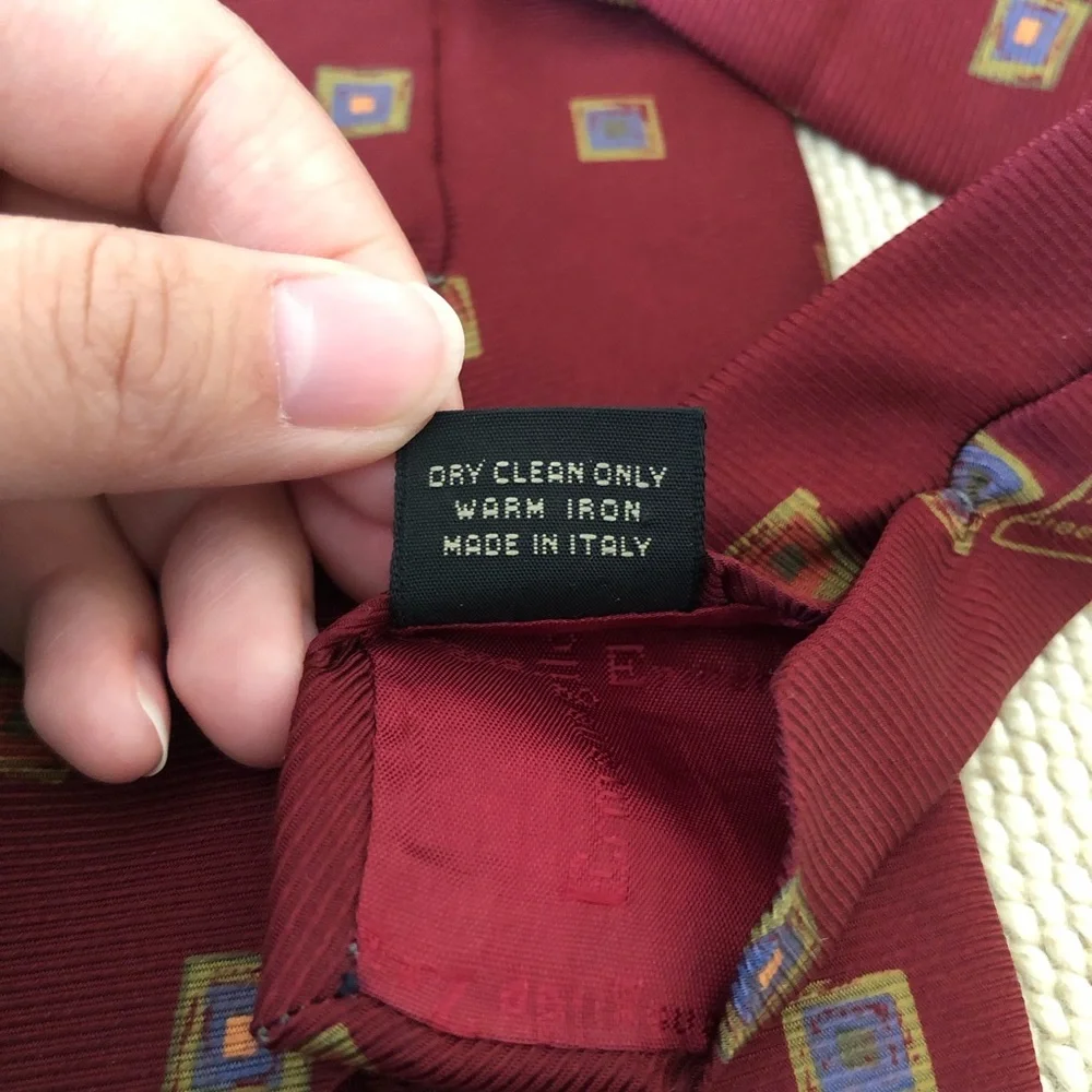 Ermenegildo Zenga Italian Silk Tie Red Squares